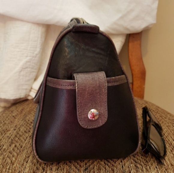 Vintage Jackie Smith Argentina Calf Skin Leather Bag Satchel Handbag Purse - Picture 4 of 16